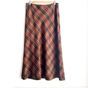 Willie Smith Wool Plaid A line Maxi Skirt M